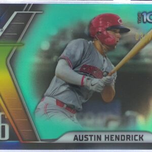 2022 Bowman Chrome Austin Hendrick /125 #BTP-56 Reds Bowman Scouts' Top 100 Aqua