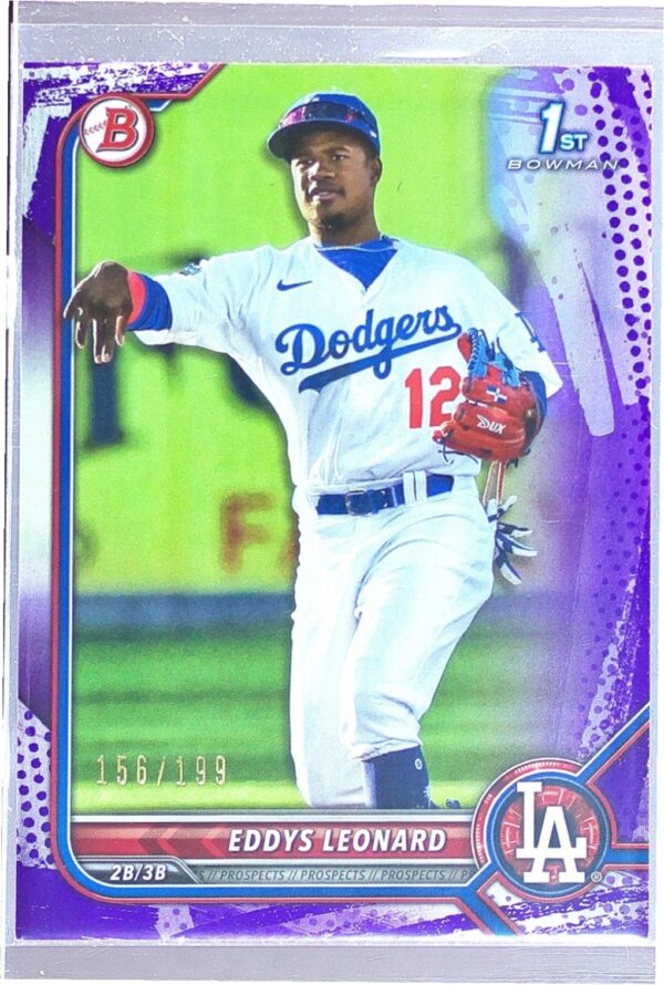 2022 Bowman Eddys Leonard /199 #BP-57 Dodgers Prospects Purple Pattern