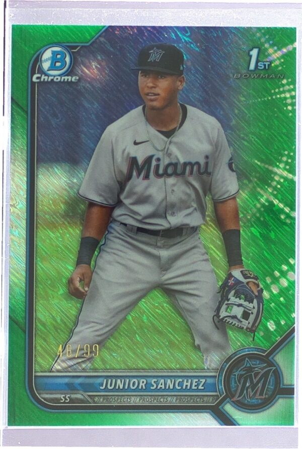2022 Bowman Junior Sanchez /99 #BCP-111 Chrome Prospects Green Shimmer Refractor