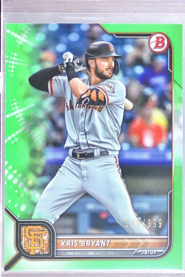 2022 Bowman Kris Bryant Neon Green /399 #98 Giants