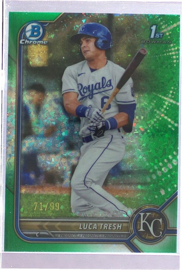 2022 Bowman Luca Tresh /99 #BCP-136 Royals Chrome Prospects Green Mini Diamond