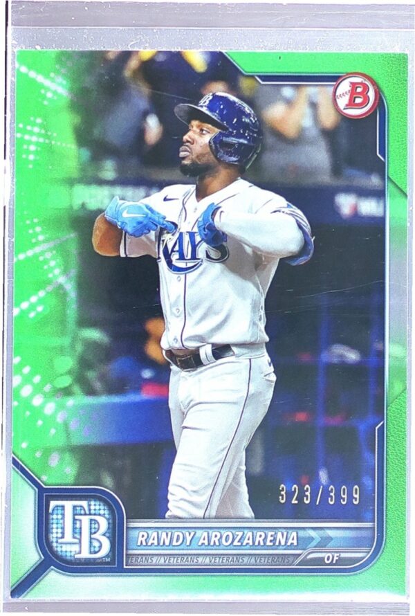 2022 Bowman Randy Arozarena Neon Green /399 #79 Rays