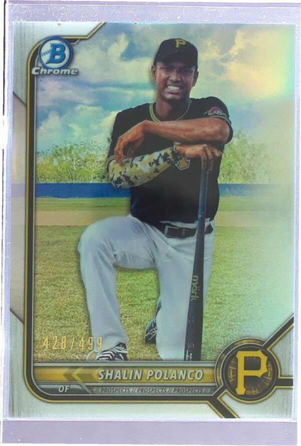 2022 Bowman Shalin Polanco /499 #BCP-145 Pirates Chrome Prospects Refractor