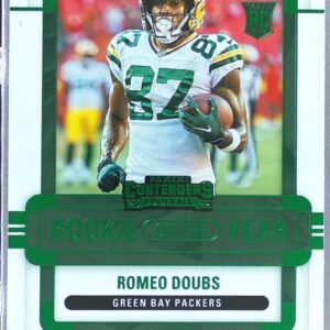 2022 Contenders Romeo Doubs RC #ROY-RDO Packers Rookie of the Year Emerald