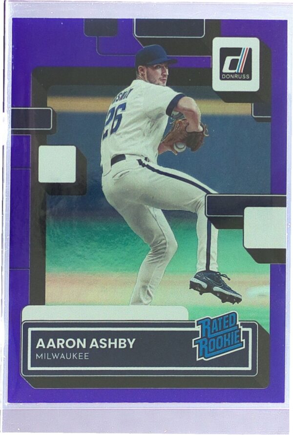 2022 Donruss Aaron Ashby Holo Purple RC #36 Brewers