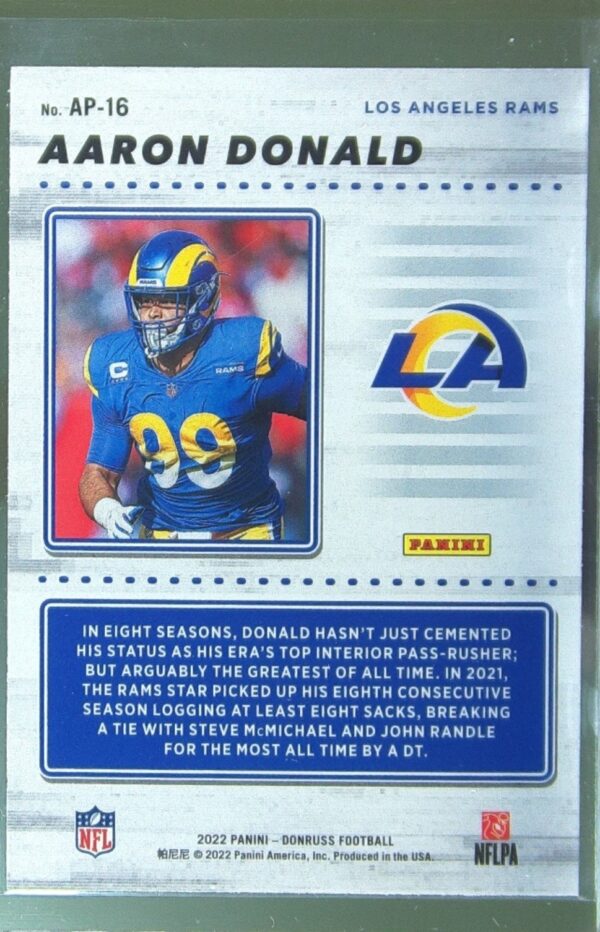 2022 Donruss Aaron Donald #AP-16 Rams Action All Pros - Image 3