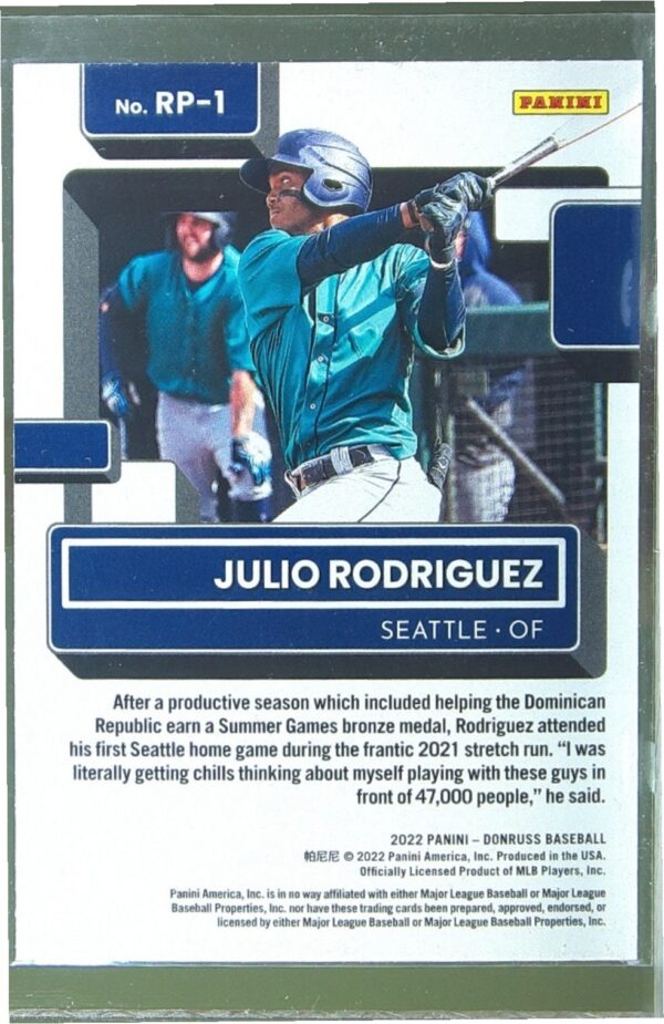 2022 Donruss Julio Rodriguez #RP-1 Mariners Rated Prospects Vector - Image 3