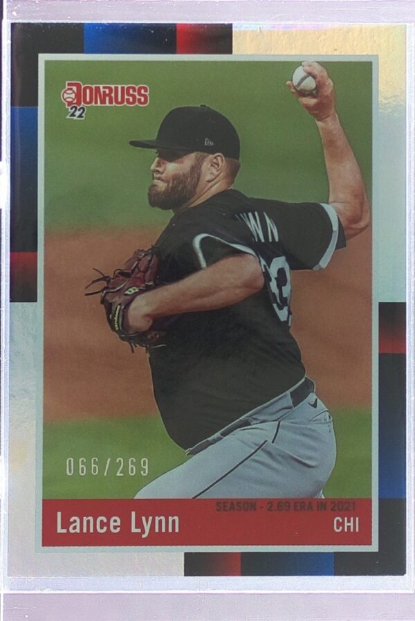 2022 Donruss Lance Lynn Season Stat Line /269 #267 Sox 1988 Retro