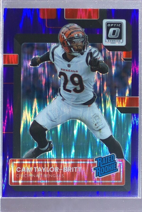 2022 Donruss Optic Cam Taylor-Britt Purple Shock RC #271 Bengals
