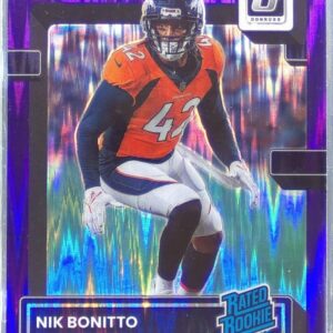 2022 Donruss Optic Nik Bonitto Purple Shock RC #270 Broncos