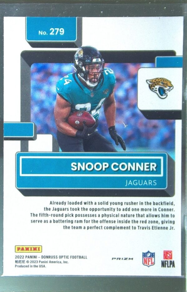 2022 Donruss Optic Snoop Conner Purple Shock RC #279 Jaguars - Image 3