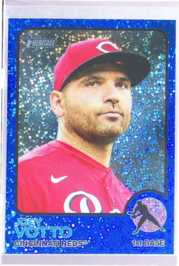 2022 Heritage Joey Votto Chrome Blue Sparkle #52 Reds