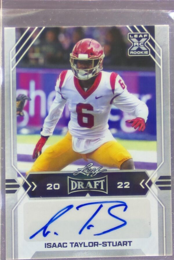 2022 Leaf Draft Isaac Taylor-Stuart Auto RC #BA-ITS Trojans Autographs
