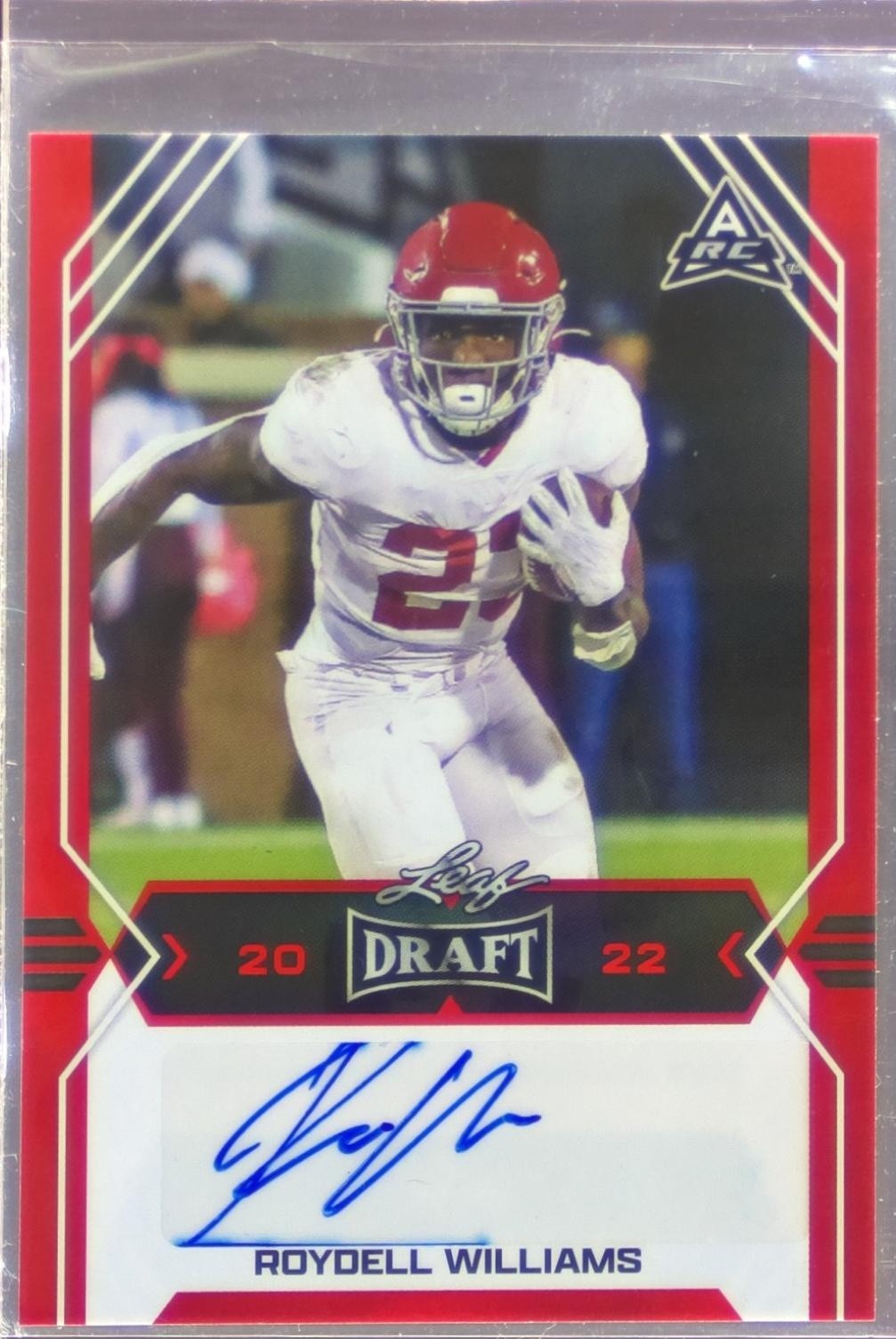 2022 Leaf Draft Roydell Williams #BA-RW1 Tide Autographs Red