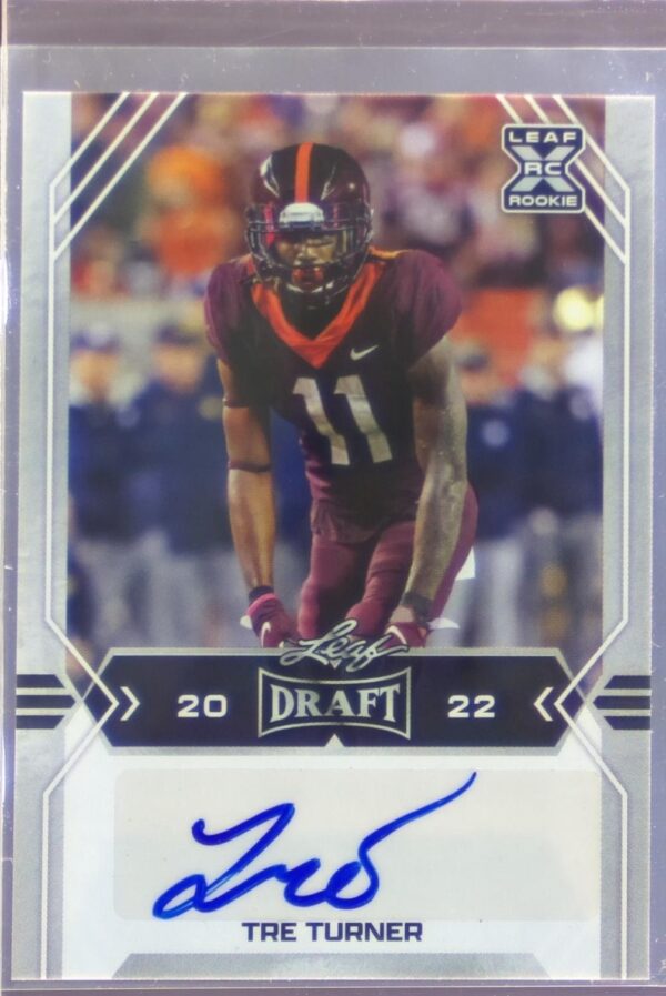 2022 Leaf Draft Tre Turner Auto RC #BA-TT1 Hokies Autographs