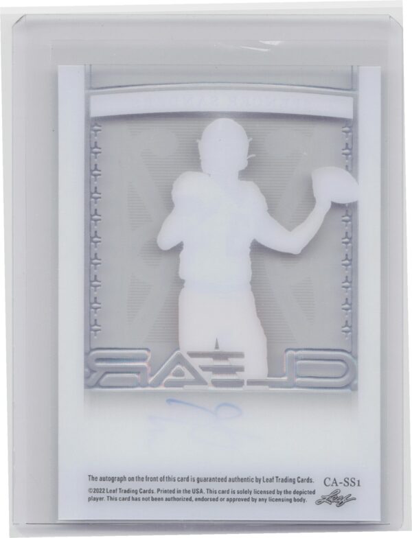 2022 Leaf Trinity Clear Platinum AutographsSpencer Sanders Auto /25 #CA-SS1 - Image 3