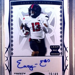 2022 Leaf Trinity Erik Ezukanma Auto /49 #BA-EE1 Raiders Navy