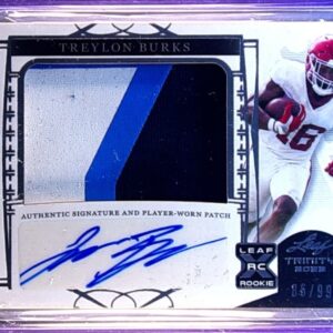 2022 Leaf Trinity Treylon Burks Auto /99 JSY #PA-TB2 Razorbacks Player Worn