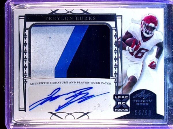 2022 Leaf Trinity Treylon Burks Auto /99 JSY #PA-TB2 Razorbacks Player Worn