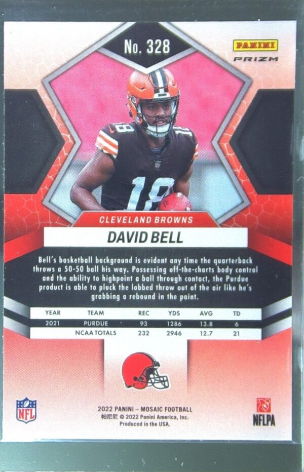 2022 Mosaic David Bell Silver RC #328 Browns - Image 3