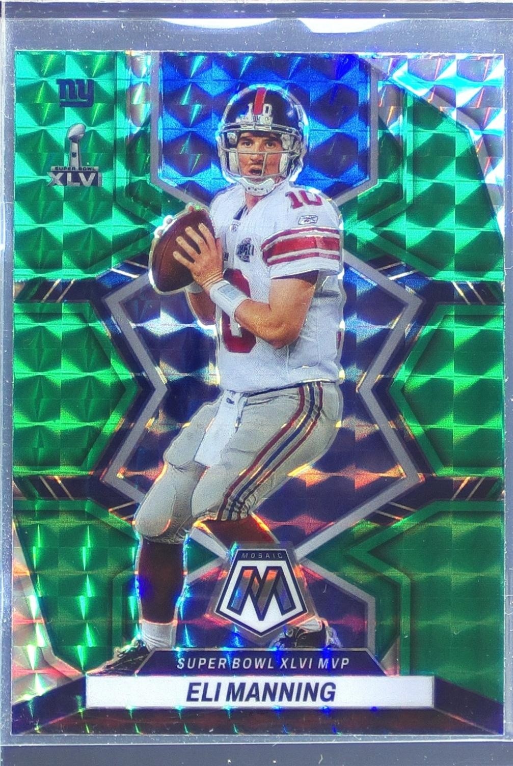 2022 Mosaic Eli Manning Mosaic Green #300 Giants