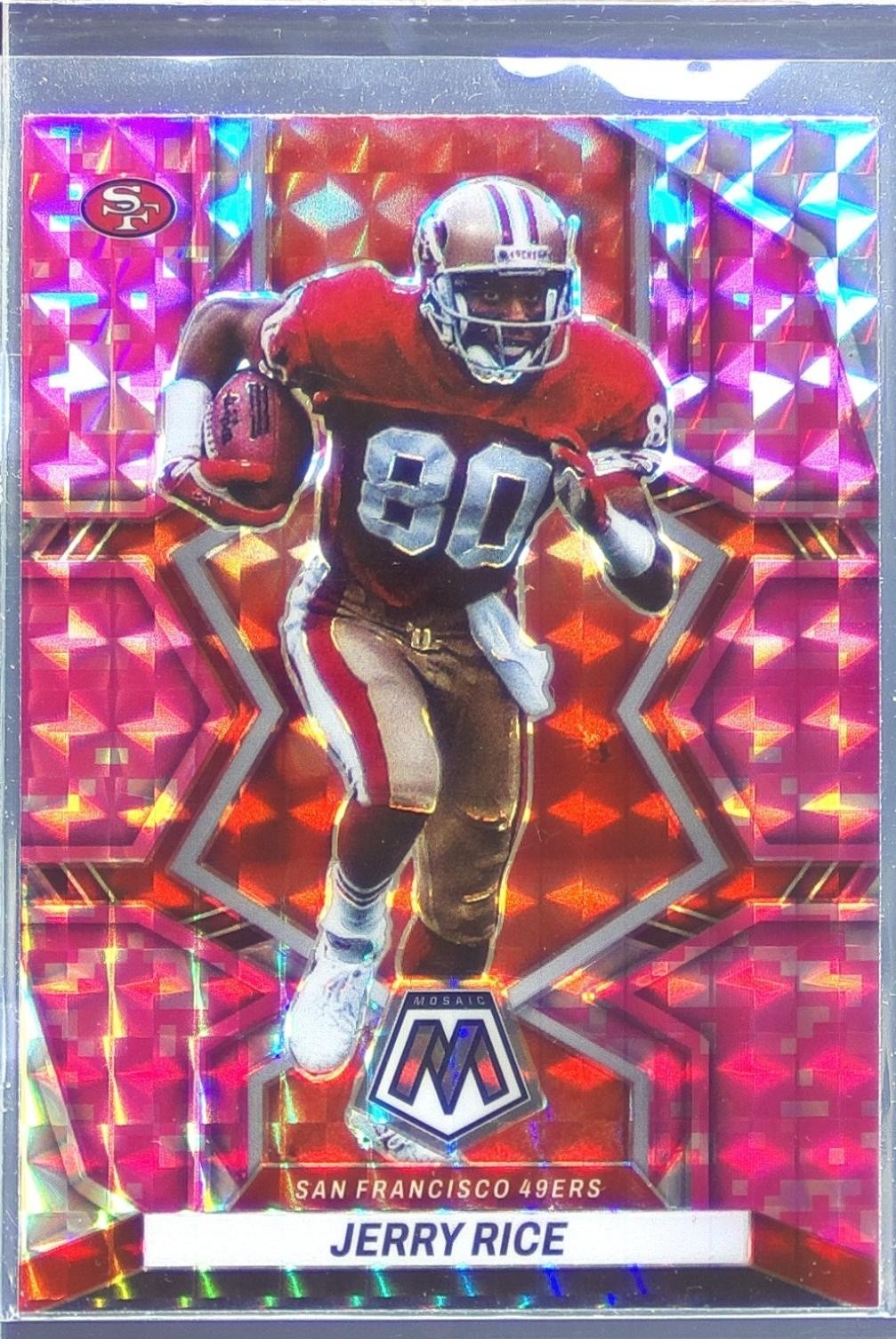 2022 Mosaic Jerry Rice Mosaic Camo Pink #181 49ers