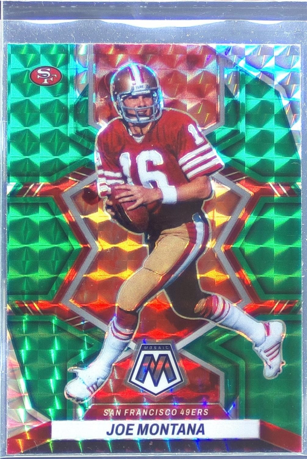 2022 Mosaic Joe Montana Mosaic Green #248 49ers