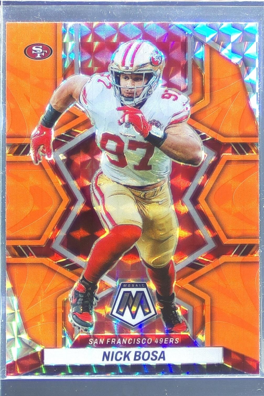 2022 Mosaic Nick Bosa Mosaic Reactive Orange #180 49ers