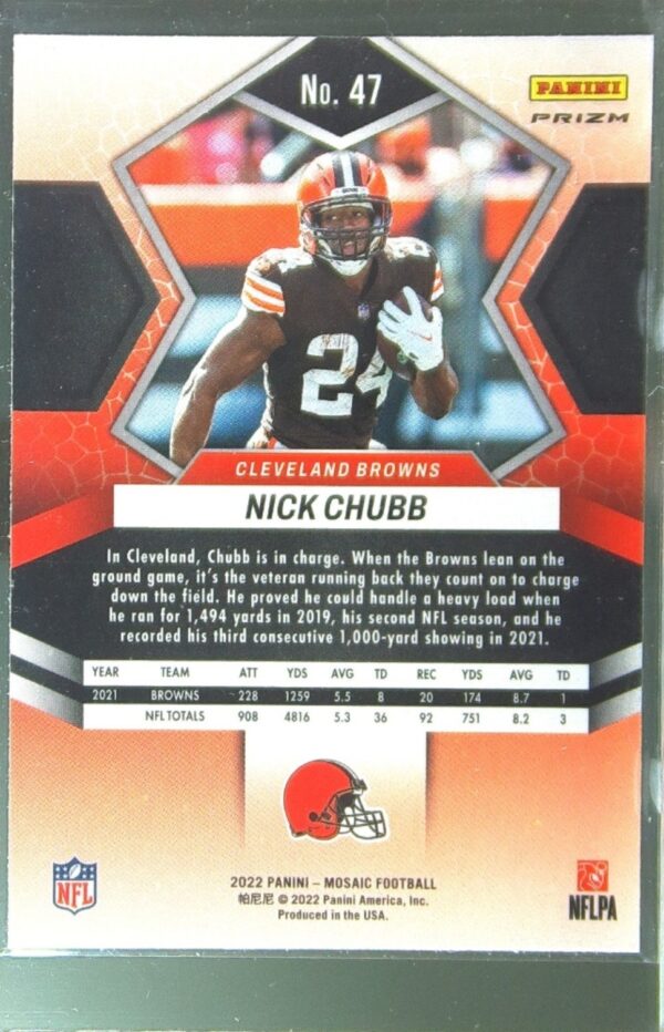 2022 Mosaic Nick Chubb Mosaic Camo Pink #47 Browns - Image 3
