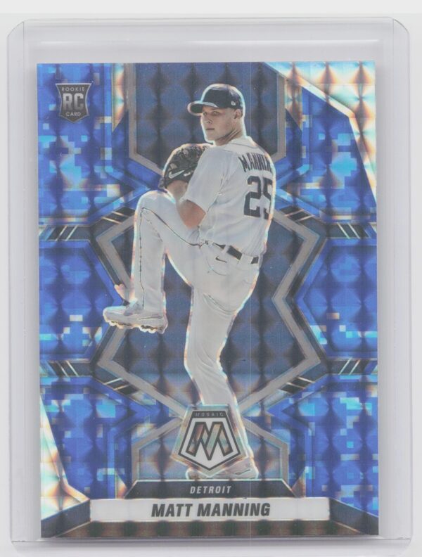 2022 Panini Mosaic Matt Manning Blue Camo Mosaic #220 Tigers