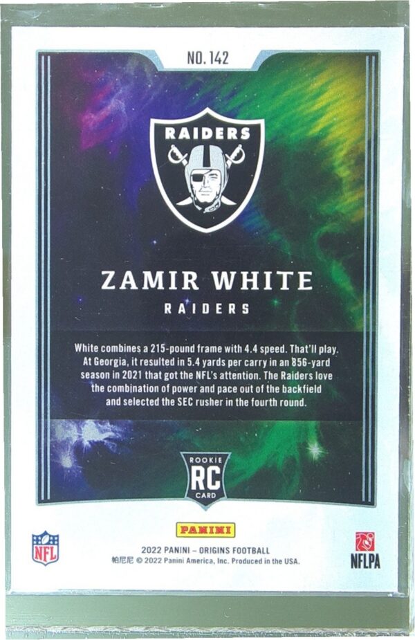 2022 Panini Origins Zamir White RC #142 Raiders - Image 3