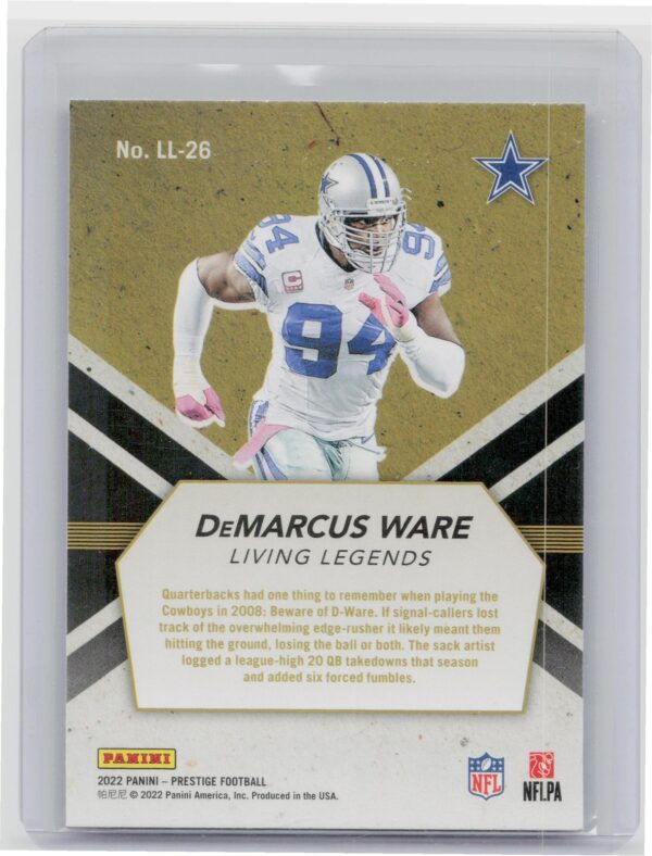 2022 Panini Prestige DeMarcus Ware Living Legends #LL-26 Cowboys - Image 3