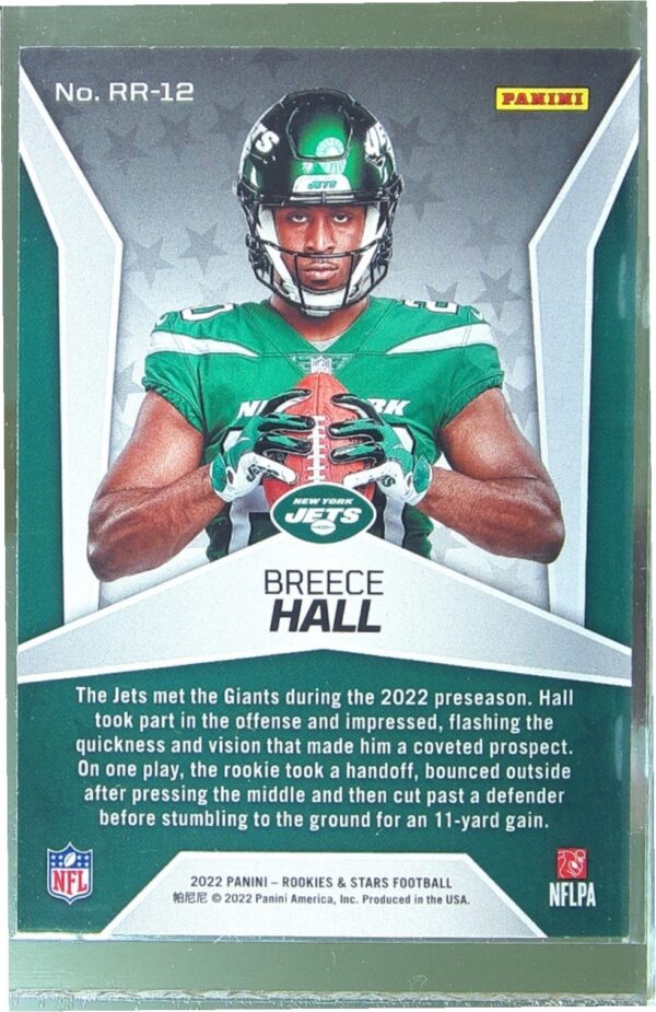 2022 Panini Rookies & Stars Breece Hall RC #RR-12 Jets Rookie Rush - Image 3