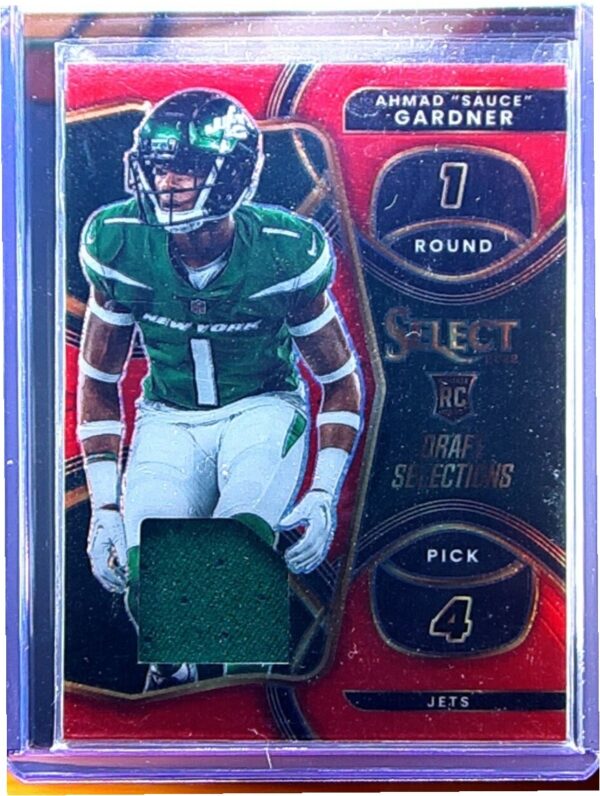 2022 Panini Select Ahmad Gardner MEM #DS-20 Jets Draft Selections Memorabilia Re