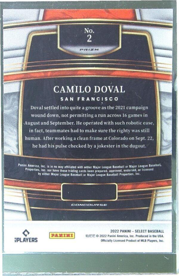 2022 Select Camilo Doval Scope RC #2 Giants - Image 3
