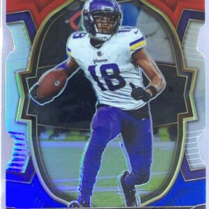 2022 Select Justin Jefferson Red and Blue Prizm Die Cut #50 Vikings