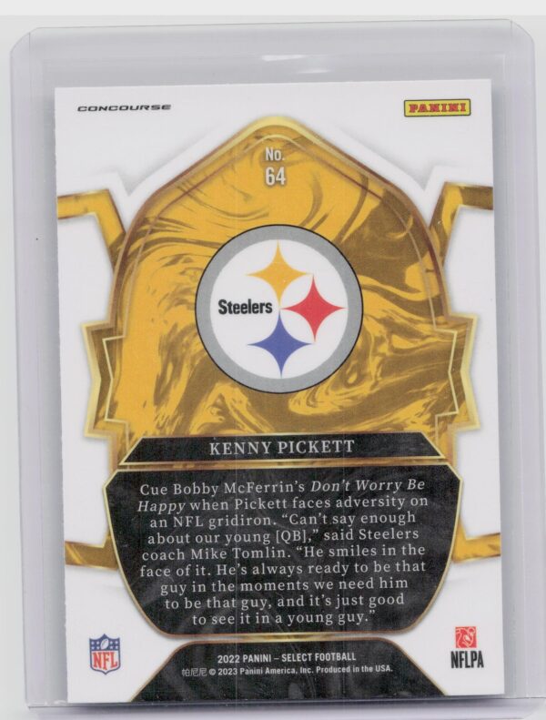 2022 Select Kenny Pickett RC #64 Steelers - Image 3