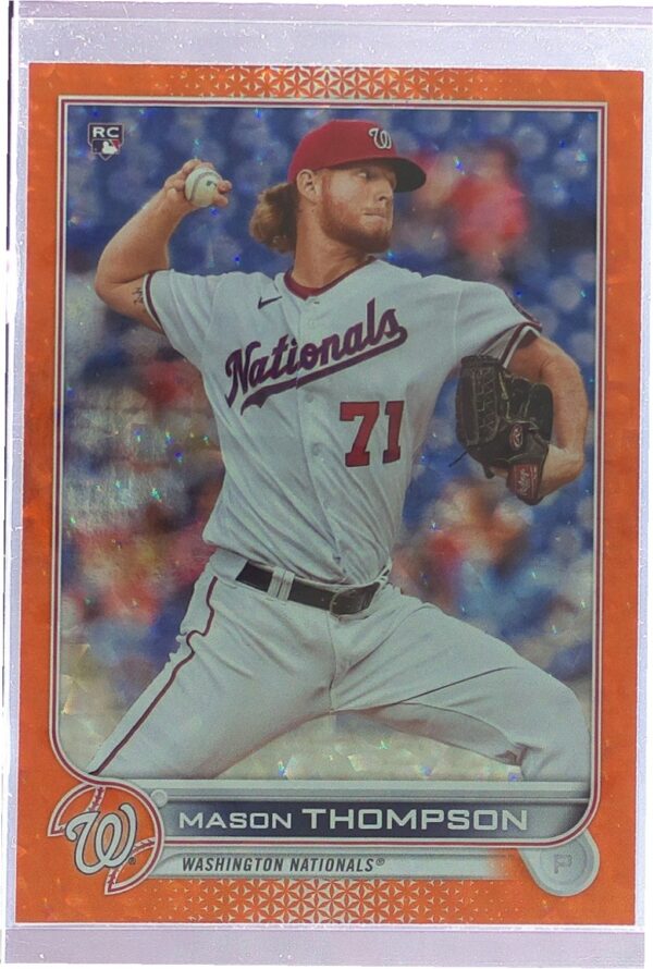 2022 Topps Mason Thompson Orange Foilboard /299 RC #38 Nationals