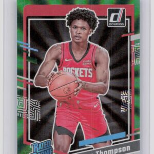 2023-24 Donruss Amen Thompson Green Holo Lazer #206 Rockets