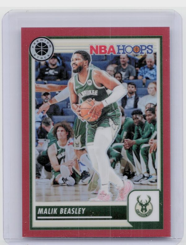 2023-24 Hoops Premium Stock Malik Beasley Red Prizm /275 239 Bucks