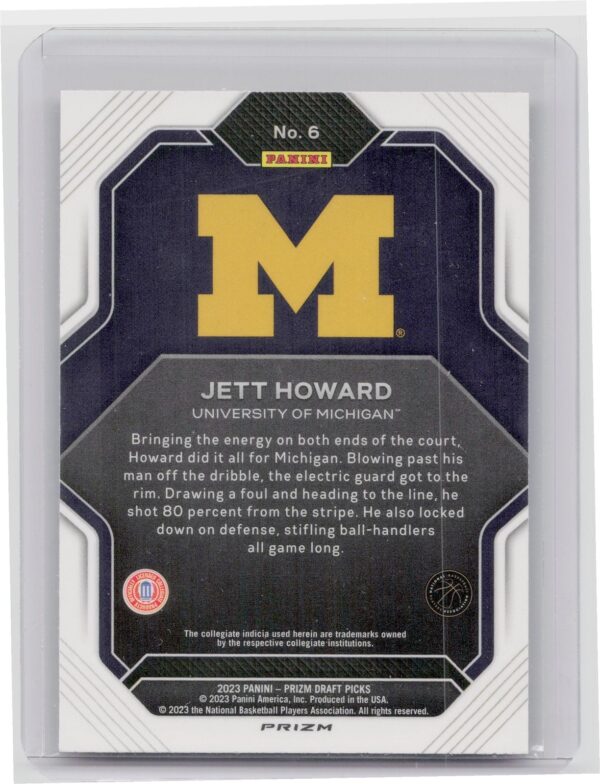 2023-24 Panini Prizm Draft Picks Jett Howard Fireworks Red Ice #6 Wolverines - Image 3