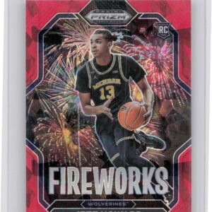 2023-24 Panini Prizm Draft Picks Jett Howard Fireworks Red Ice #6 Wolverines