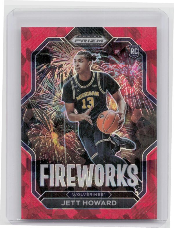 2023-24 Panini Prizm Draft Picks Jett Howard Fireworks Red Ice #6 Wolverines