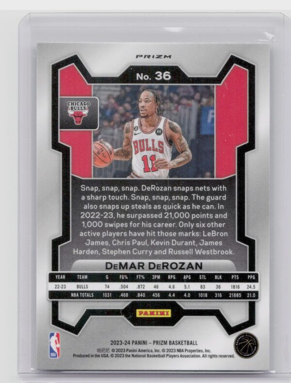 2023-24 Prizm DeMar DeRozan Prizms Ice #36 Bulls - Image 3