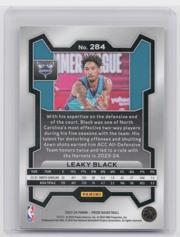 2023-24 Prizm Leaky Black Rookie RC #284 Hornets - Image 3