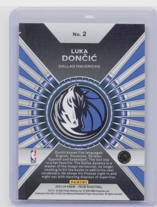 2023-24 Prizm Luka Doncic Dominance #2 Mavericks - Image 3