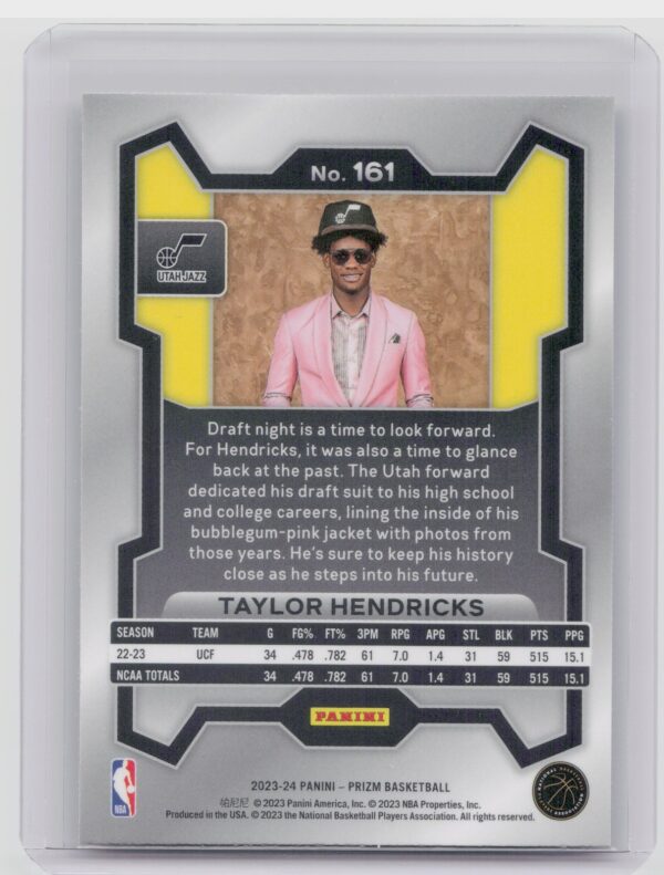 2023-24 Prizm Taylor Hendricks Prizms Fast Break VAR RC #161 Jazz - Image 3