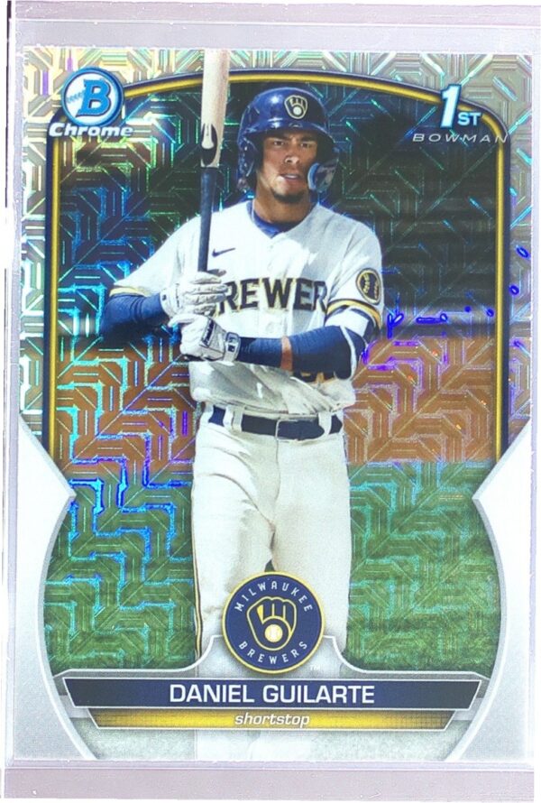 2023 Bowman Daniel Guilarte #BCP-21 Brewers Chrome Prospects Mojo Refractor