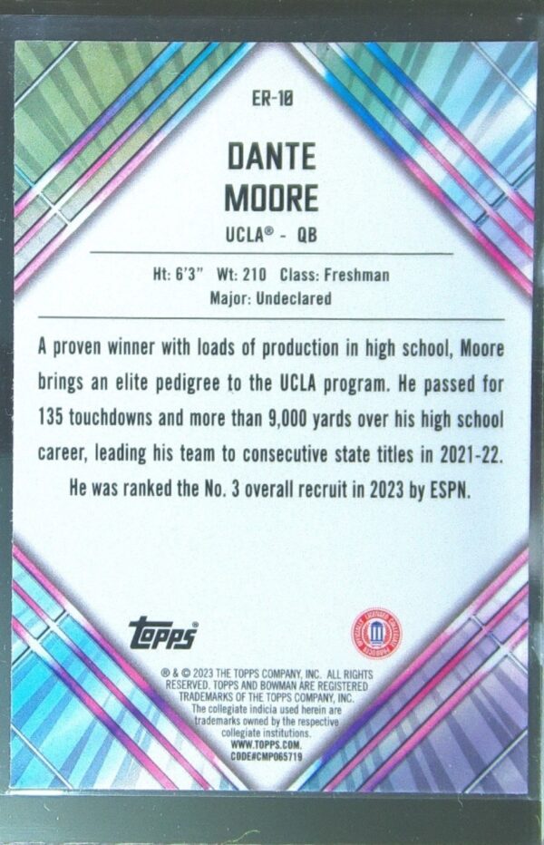 2023 Bowman University Chrome Dante Moore Unexpected Delights Early Risers - Image 3