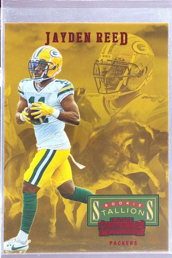 2023 Contenders Jayden Reed #22 Packers Rookie Stallions Red